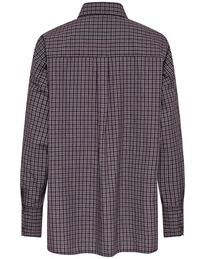 Only - ONLFenna L/S Oversize Skjorte - Winetasting/Grey/White